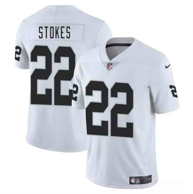 Men's Las Vegas Raiders #22 Eric Stokes White 2025 Vapor Stitched Football Jersey